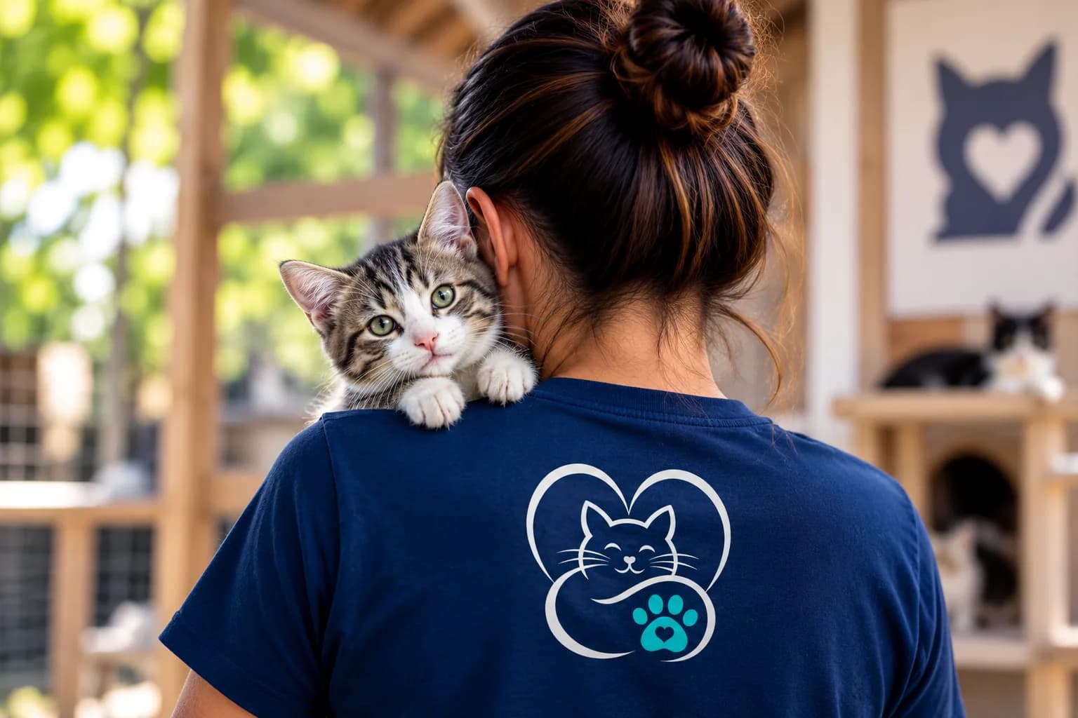 Personas y gatos unidos en el cuidado felino